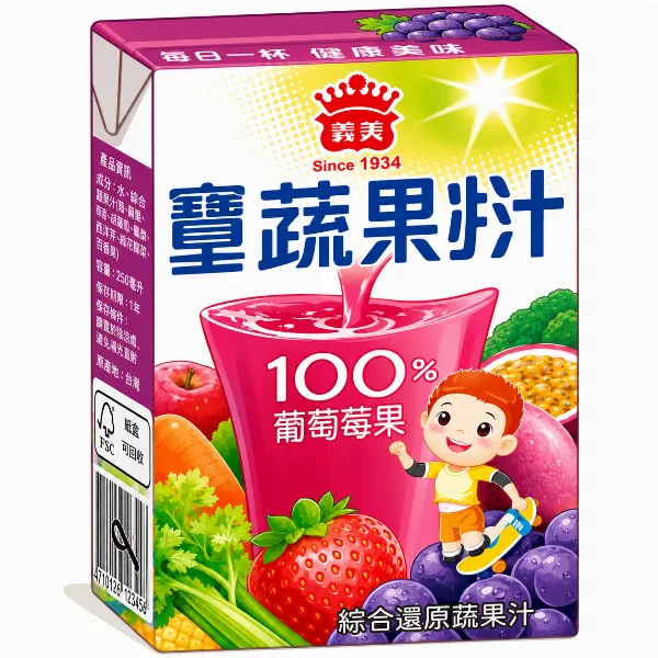 義美寶吉蔬果汁葡萄莓果125ml